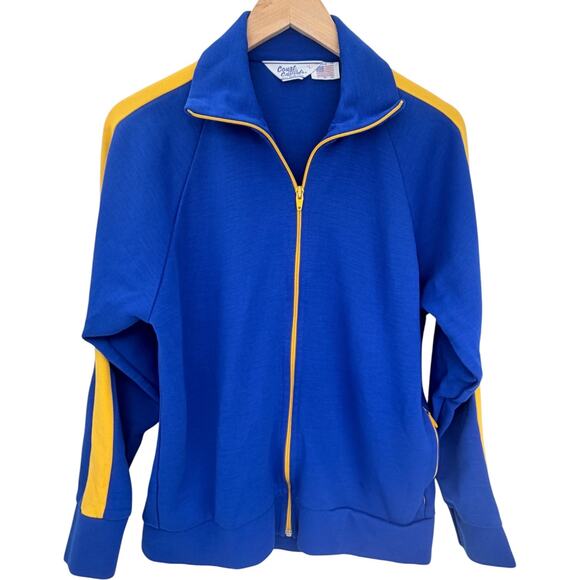 Court Casual Other - Court Casual Track Jacket Mens Large Blue Yellow Full Zip Vintage USA Made